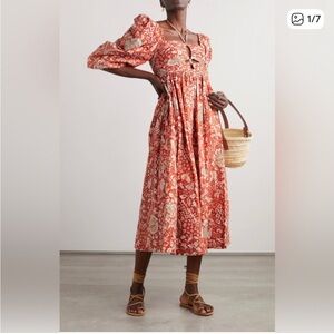 Ulla Johnson Orange Blossom Alessa Midi Dress